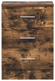 vidaXL Κομοδίνα 2 Τεμ. Καπνιστή Δρυς 38x35x56 εκ. από Επεξεργ. Ξύλο