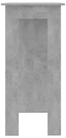 Τραπέζι Μπαρ με Ράφια Γκρι Σκυρ. 102x50x103,5εκ από Μοριοσανίδα - Γκρι