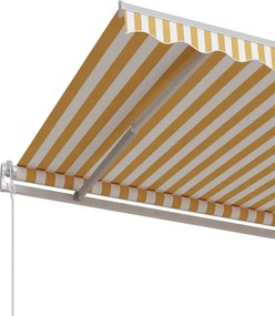 vidaXL Τέντα Συρόμενη Αυτόματη Κίτρινο / Λευκό 500x350 εκ.