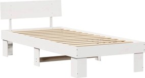 vidaXL Σκελετός Κρεβατιού Λευκό 90 x 190 cm Στερεά ξυλεία πεύκου