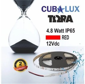 Ταινία LED 4,8W IP65 12V σε 4 χρώματα 5M TORA Cubalux-500034-Κόκκινο 500034