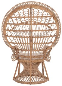 ΠΟΛΥΘΡΟΝΑ ROYAL PEACOCK HM9342 RATTAN ΣΕ ΦΥΣΙΚΟ-ΜΑΞΙΛΑΡΙ ΜΠΕΖ 114x72x150Yεκ. (1 Τεμμάχια)