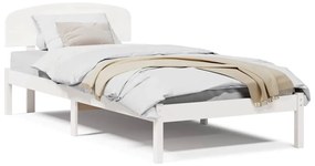 vidaXL Σκελετός Κρεβατιού Λευκό 90 x 200 cm Μασίφ ξύλο πεύκου