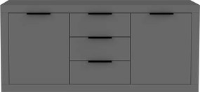 Μπουφές Doha pakoworld σε ανθρακί απόχρωση 180x45x80.5εκ