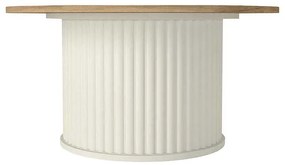 Τραπεζάκι σαλονιού Bohema Megapap χρώμα ivory - sepet oak Ø85x43,2εκ.