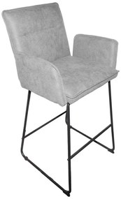 Σκαμπό μπαρ Essential ύφασμα γκρι-πόδι μαύρο μεταλλικό 57x64.5x107εκ 4αδα 57x64.5x107 εκ.