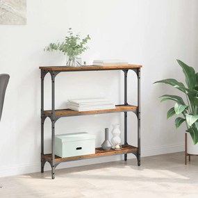 vidaXL Τραπέζι κονσόλας με ράφι Παλαιό ξύλο 75 x 22.5 x 75 εκ