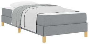vidaXL Κρεβάτι με ελατήρια Ανοιχτό γκρι, Καφέ 90 x 200 cm