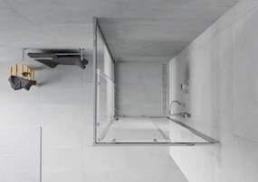 Mexen Rio τετράγωνη καμπίνα ντους 70 x 70 εκ., λευκές λωρίδες, χρώμιο