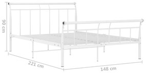 vidaXL Πλαίσιο Κρεβατιού Λευκό 140 x 200 εκ. Μεταλλικό