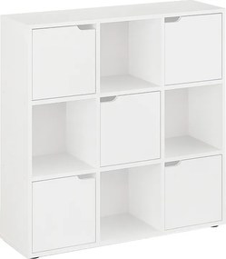 Βιβλιοθήκη Bookel pakoworld σε λευκή απόχρωση 88.5x27.5x89.3εκ