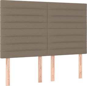 vidaXL Κρεβάτι Boxspring με Στρώμα Taupe 140x190 εκ. Υφασμάτινο