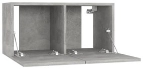vidaXL Ντουλάπι Τηλεόρασης Κρεμαστό Γκρι Σκυρ. 60 x 30 x 30 εκ.
