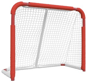 vidaXL Τέρμα Χόκεϊ Κόκκινο και Λευκό 137 x 66 x 112 εκ. από Πολυεστέρα
