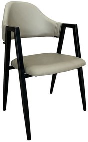 Καρέκλα Τραπεζαρίας ArteLibre SOLANA Cappuccino/Μαύρο PU/Μέταλλο 51x51x81cm