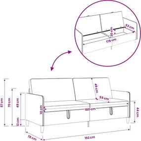 vidaXL Καναπές με Αποθήκευση Κρεμ 192 x 78 x 87 εκ. Πολυεστέρας