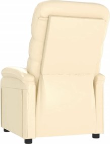vidaXL Πολυθρόνα Ανακλινόμενη Κρεμ από Συνθετικό Δέρμα
