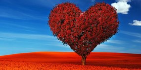 Εικόνα ενός όμορφου δέντρου σε σχήμα καρδιάς - 100x50
