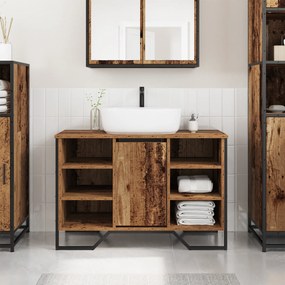 vidaXL ντουλάπι νιπτήρα  Παλιό ξύλο 91x35x60 cm Από στερεό ξύλο