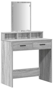 vidaXL Καθρέφτης με Συρτάρια Γκρι Σοναμά 79x41x140 εκ