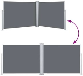 vidaXL Σκίαστρο Πλαϊνό Συρόμενο Ανθρακί 140 x 1000 εκ.