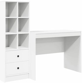 vidaXL Γραφείο με αποθηκευτικό χώρο 2 pcs Λευκό 100 x 50 x 76 εκ.