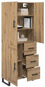 vidaXL Highboard με συρτάρι 2 pcs Artisan Oak Σύνθετο Ξύλο και Γυαλί