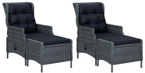 vidaXL Σετ Τραπεζαρίας Κήπου 5 Τεμαχίων Σκούρο Γκρι