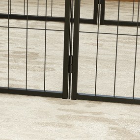 Φράχτης για σκύλους, περίφραξη κατοικίδιων, 6 πάνελ, χάλυβας, πτυσσόμενο, γκρι