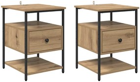 vidaXL Κομοδίνο 2 pcs Artisan Oak 40 x 42 x 56 εκ Επεξεργασμένο ξύλο