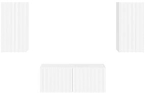 vidaXL Σετ επίπλου τηλεόρασης Επιτοίχιο 2 pcs Υψηλής γυαλάδας λευκό