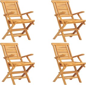 vidaXL Σετ Τραπεζαρίας Κήπου 5 Τεμαχίων από Μασίφ Ξύλο Teak