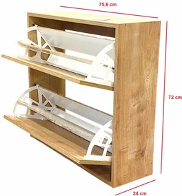 Παπουτσοθήκη Sapphire Δρυς LOZO 75.6x24x72