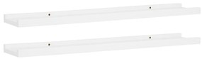 vidaXL Ράφια για Κορνίζες 2 τεμ. Λευκά 80 x 9 x 3 εκ. από MDF