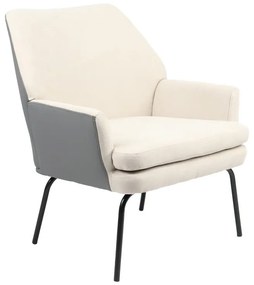 Armchair Kieran fabric beige-grey - black leg 67x89x86cm 77x69x82.5 εκ.