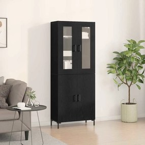 vidaXL Highboard Επιτοίχιο 2 pcs Μαύρη δρυς 69.5 x 34 x 180 εκ.