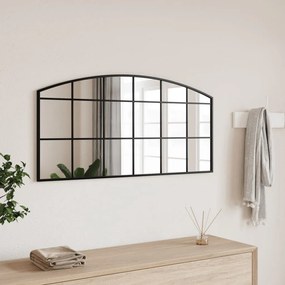 Καθρέφτης Τοίχου Αψίδα Μαύρος 100 x 50 εκ. από Σίδερο - Μαύρο