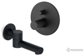 Eurorama RES PRO Μίκτης εντοιχισμού 2 εξόδων με εκτροπέα &amp; Στόμιο Περι/μενο 15,5 εκ.Ø 25χιλ Black Matt