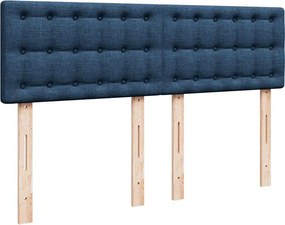 vidaXL Κρεβάτι Boxspring με Στρώμα Μπλε 140x190 εκ. Υφασμάτινο