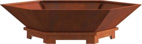 vidaXL Φωτιά σε μπολ Σκ rusty 100 x 100 x 28 εκ.