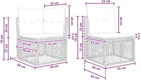 vidaXL Σετ Καναπέ Κήπου 9 pcs Μπεζ συνθετικό ρατάν