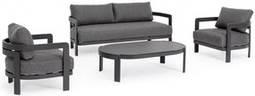 Σετ Σαλόνι Presley  Εξωτερικού Χώρου Ανθρακί 185x77,5x80εκ. - Γκρι