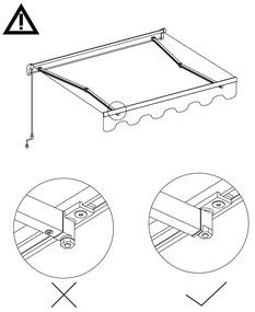 Τέντα Συρόμενη Χειροκίνητη Μπλε / Λευκό 450 x 300 εκ. - Μπλε