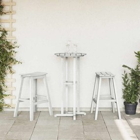vidaXL Σετ Μπαρ Κήπου 3 pcs Λευκό HDPE