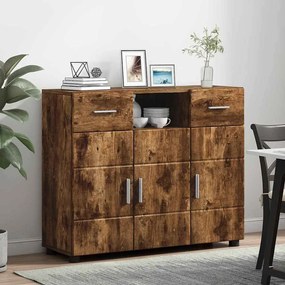 vidaXL Πλαϊνό γραφείο με συρτάρι Καπνιστή δρυς 88.5 x 30.5 x 73 εκ