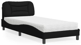vidaXL Κρεβάτι με Στρώμα Μαύρο 80 x 200 εκ. Υφασμάτινο
