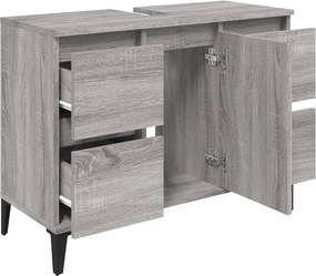 vidaXL Ντουλάπι Νιπτήρα Γκρι Sonoma 80 x 33 x 60εκ. Επεξεργασμένο Ξύλο