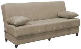 Καναπές-κρεβάτι με αποθηκευτικό χώρο τριθέσιος Romina pakoworld κρεμ ύφασμα 190x75x85εκ