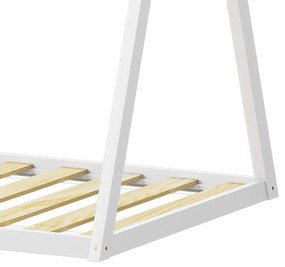 Κρεβάτι παιδικό Lilly τύπου Montessori ξύλο πεύκου λευκό 90x190 εκ. 90x190x156.5 εκ.