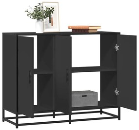 vidaXL Συρταριέρα Μαύρη 94x35x76 εκ. από Επεξεργασμένο Ξύλο